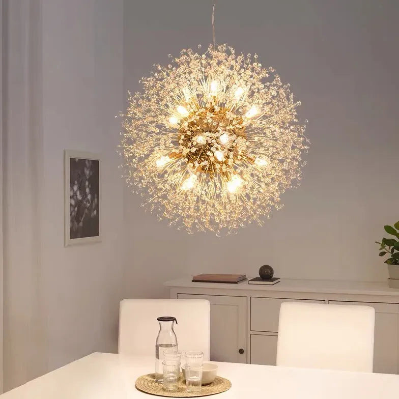 Starburst Gold Crystal Modern Ceiling Light