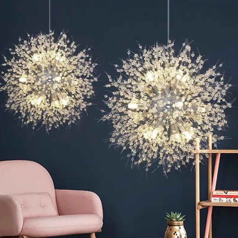 Starburst Gold Crystal Modern Ceiling Light