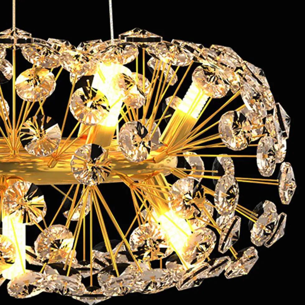 Long Crystal Decorative Gold Pendant Light