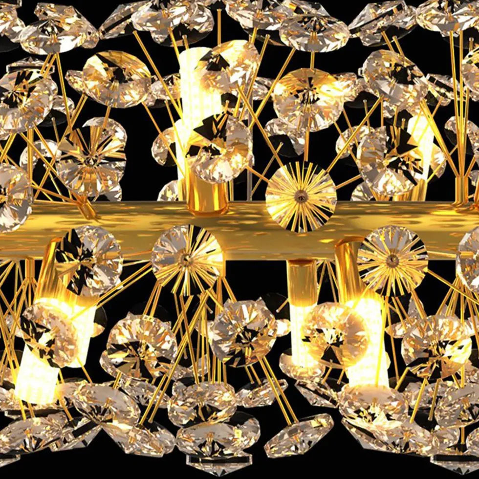 Long Crystal Decorative Gold Pendant Light