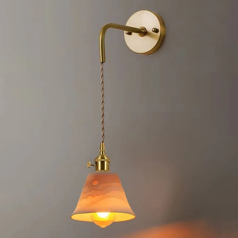 Vintage Ceramic Pendant Gold Wall Lights