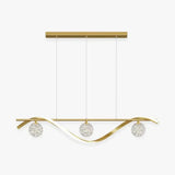 Lampadario a LED Forma Ondulata con Vetro Multiplo