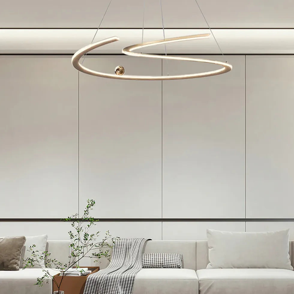 Minimalist Curved Modern Bedroom Pendant Light