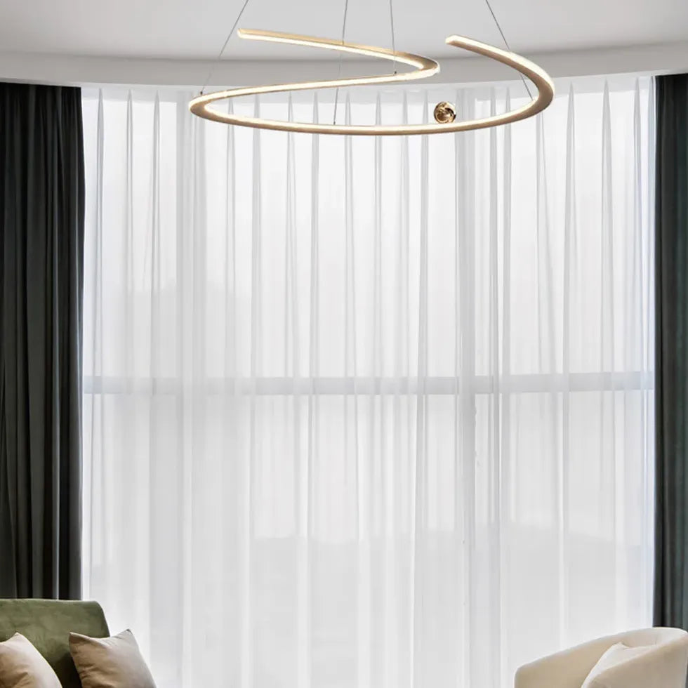 Minimalist Curved Modern Bedroom Pendant Light