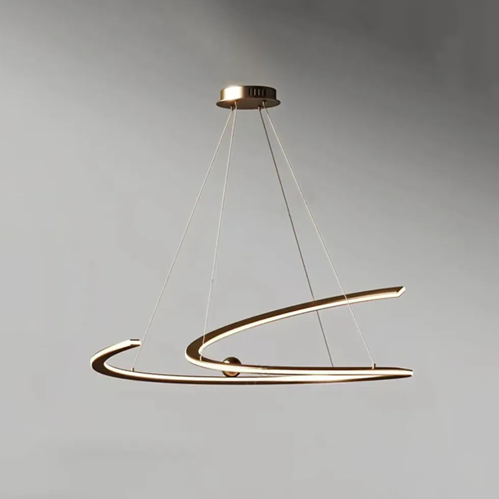 Minimalist Curved Modern Bedroom Pendant Light