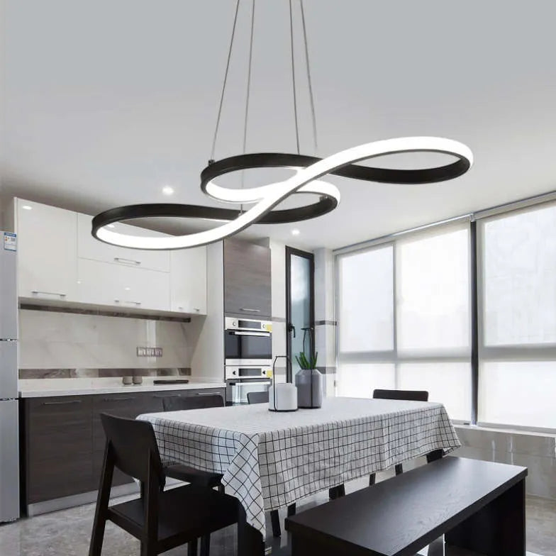 Lampadari Decorativi LED Dimmerabili in Metallo Design Moderno per Sala Pranzo