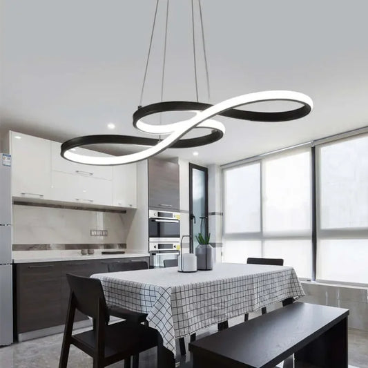 Lampadari Decorativi LED Dimmerabili in Metallo Design Moderno per Sala Pranzo