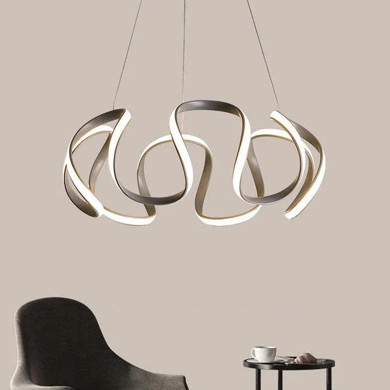 Abstract Wave Curved Minimalist Pendant Light