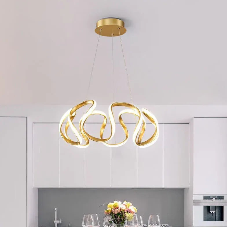 Abstract Wave Curved Minimalist Pendant Light