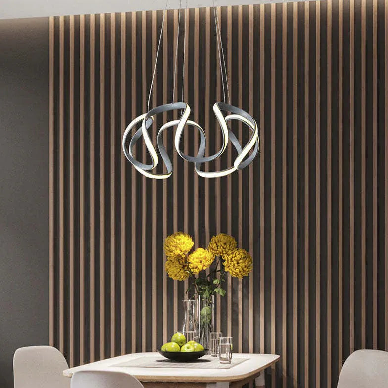 Abstract Wave Curved Minimalist Pendant Light