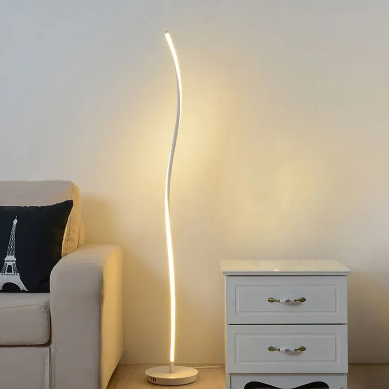 Black and White Linear LED Floor Lamp