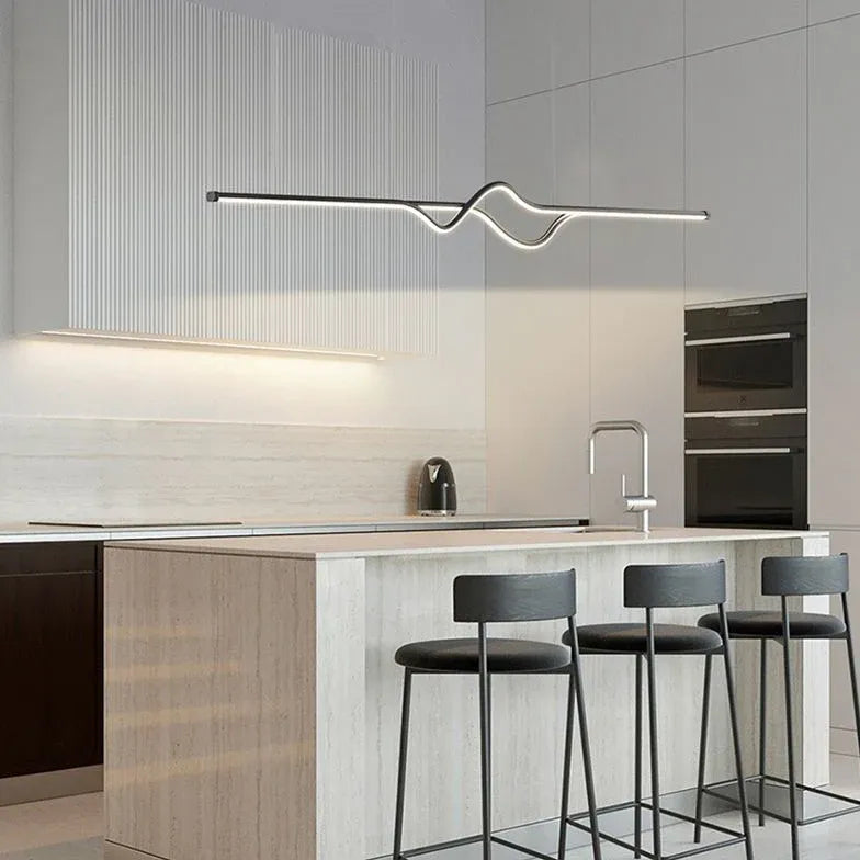 Linear Black & White Minimalist Modern Pendant Light