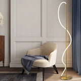 White Tube Curved Line Floor Lamp