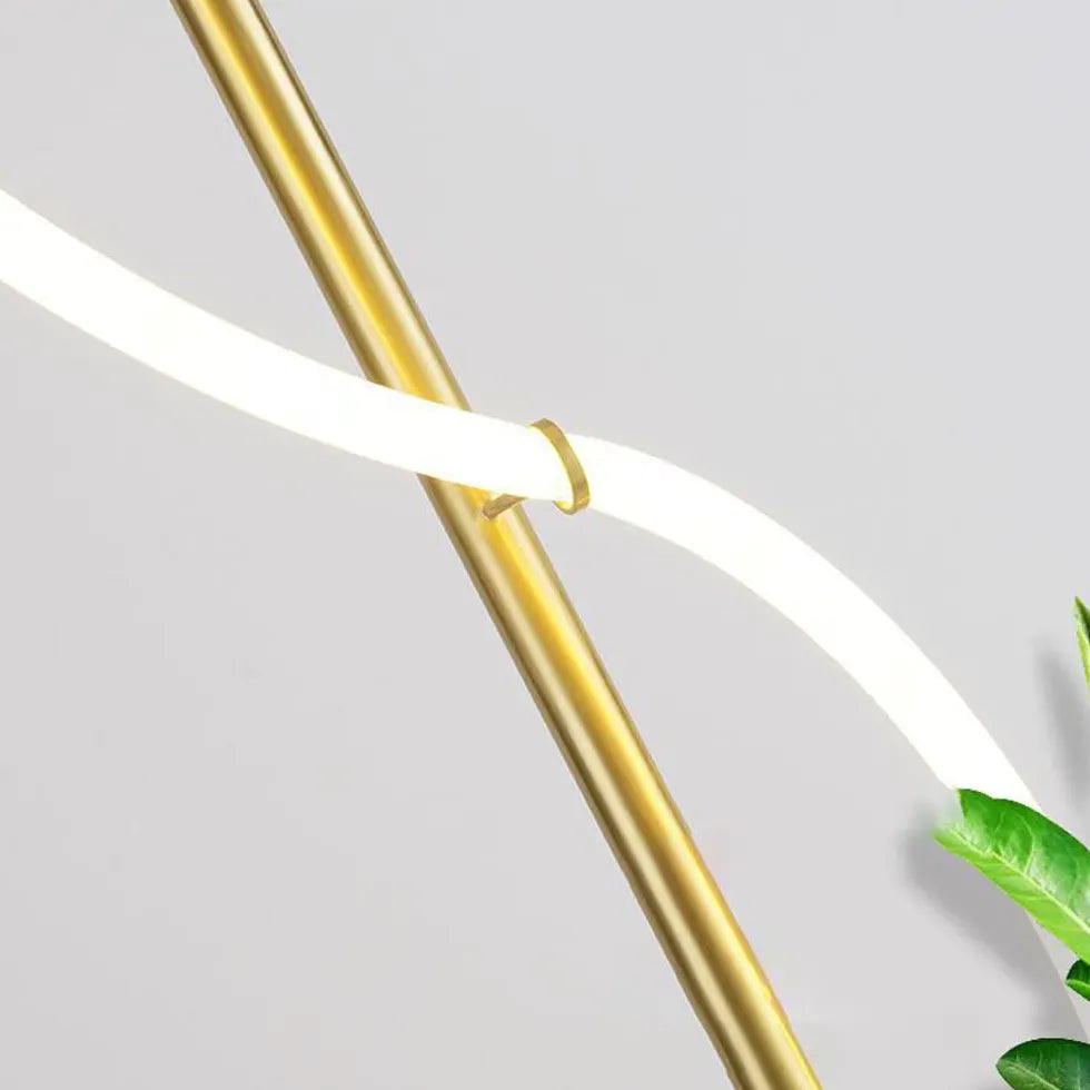 White Tube Curved Line Floor Lamp