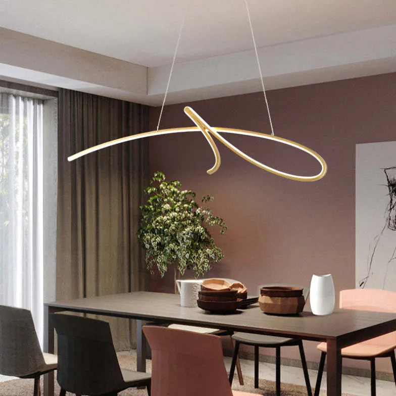 Minimalist Irregular Curved Modern Pendant Light