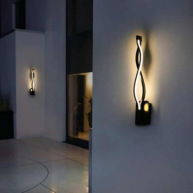 Luci da parete moderna a LED di styling ad onda