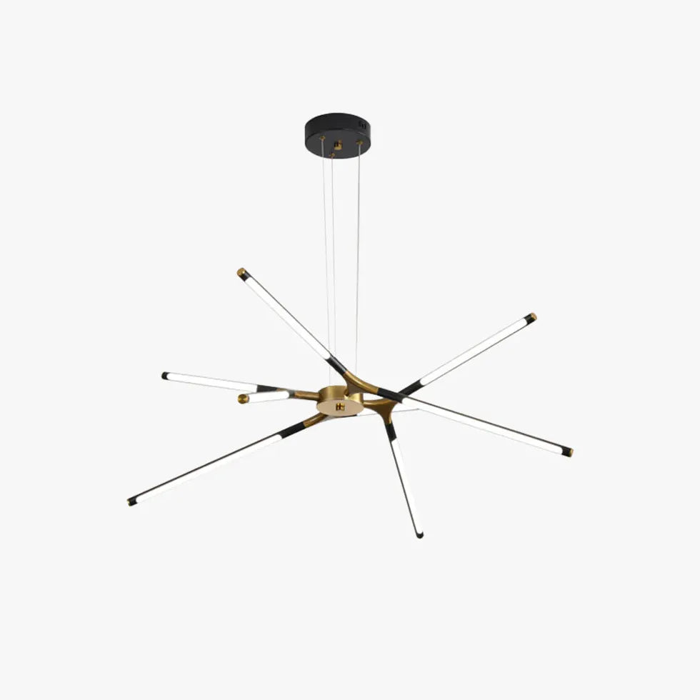 Black and gold led modern chandelier