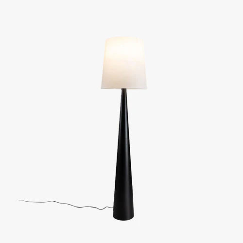 Lampada cilindrica bianca a forma di cono nero