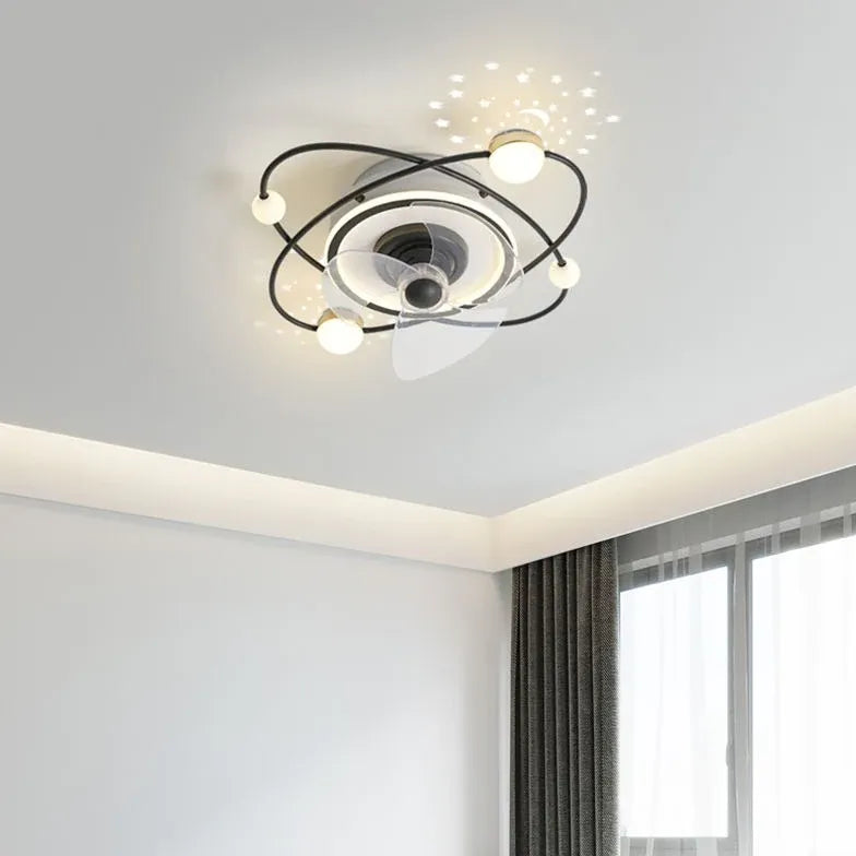 Planets Orbiting Modern Ceiling Fan With Light