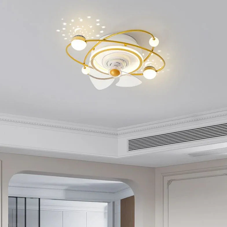 Planets Orbiting Modern Ceiling Fan With Light