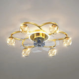 Octopus Bedroom Gold Ceiling Fan With Light