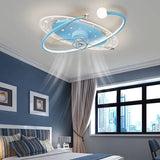 Ventilatore a soffitto della camera da letto stellare blu con luce