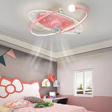 Ventilatore a soffitto della camera da letto stellare blu con luce