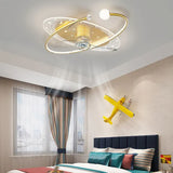 Ventilatore a soffitto della camera da letto stellare blu con luce