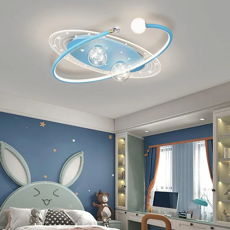 Ventilatore a soffitto della camera da letto stellare blu con luce