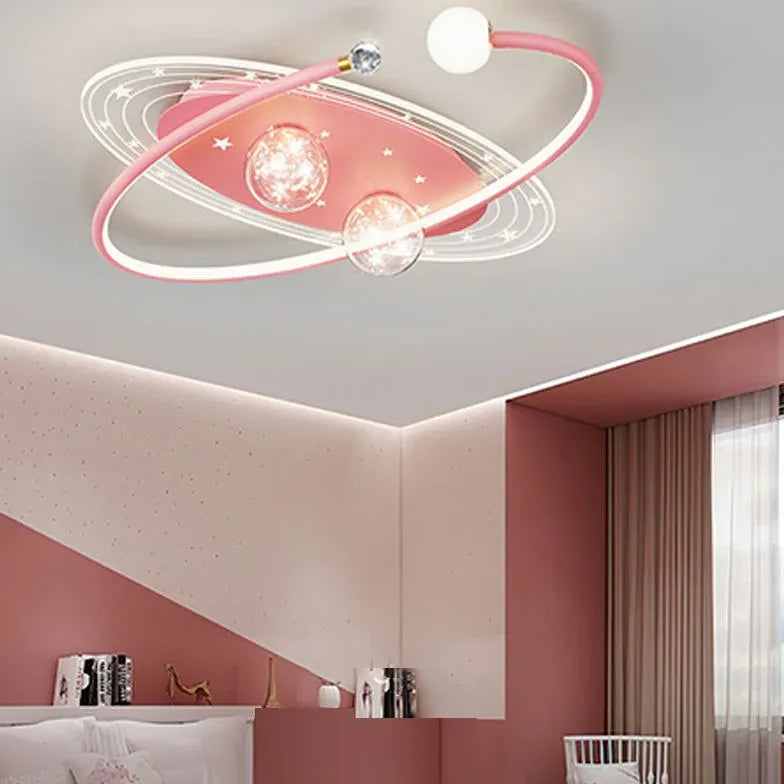 Ventilatore a soffitto della camera da letto stellare blu con luce