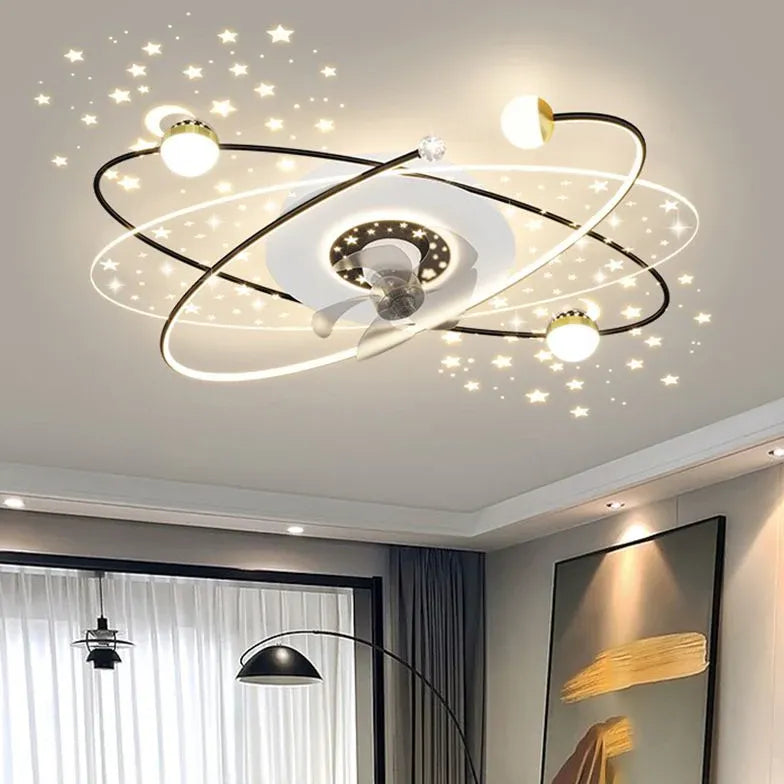 Galaxy Orbit Modern Ceiling Fan With Light