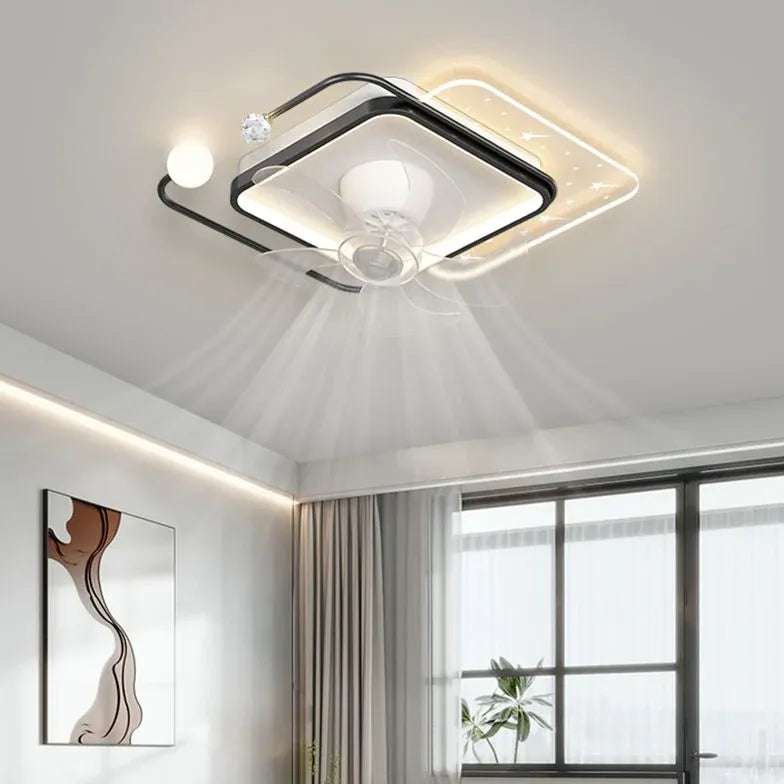 Ventilato a soffitto a led ad anello a stella con luce