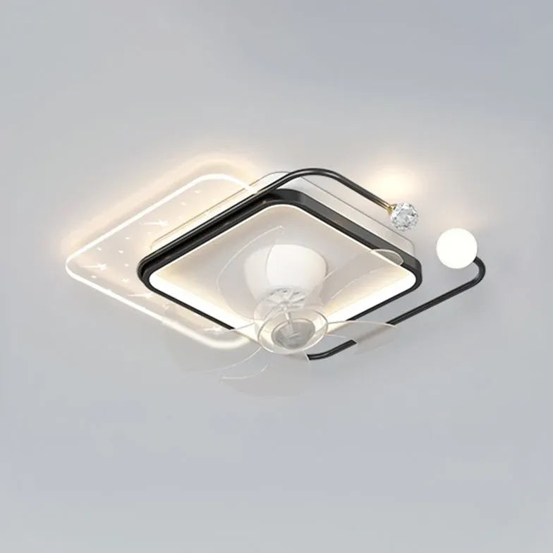 Ventilato a soffitto a led ad anello a stella con luce