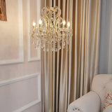 Curved Metal Crystal Retro Floor Lamp