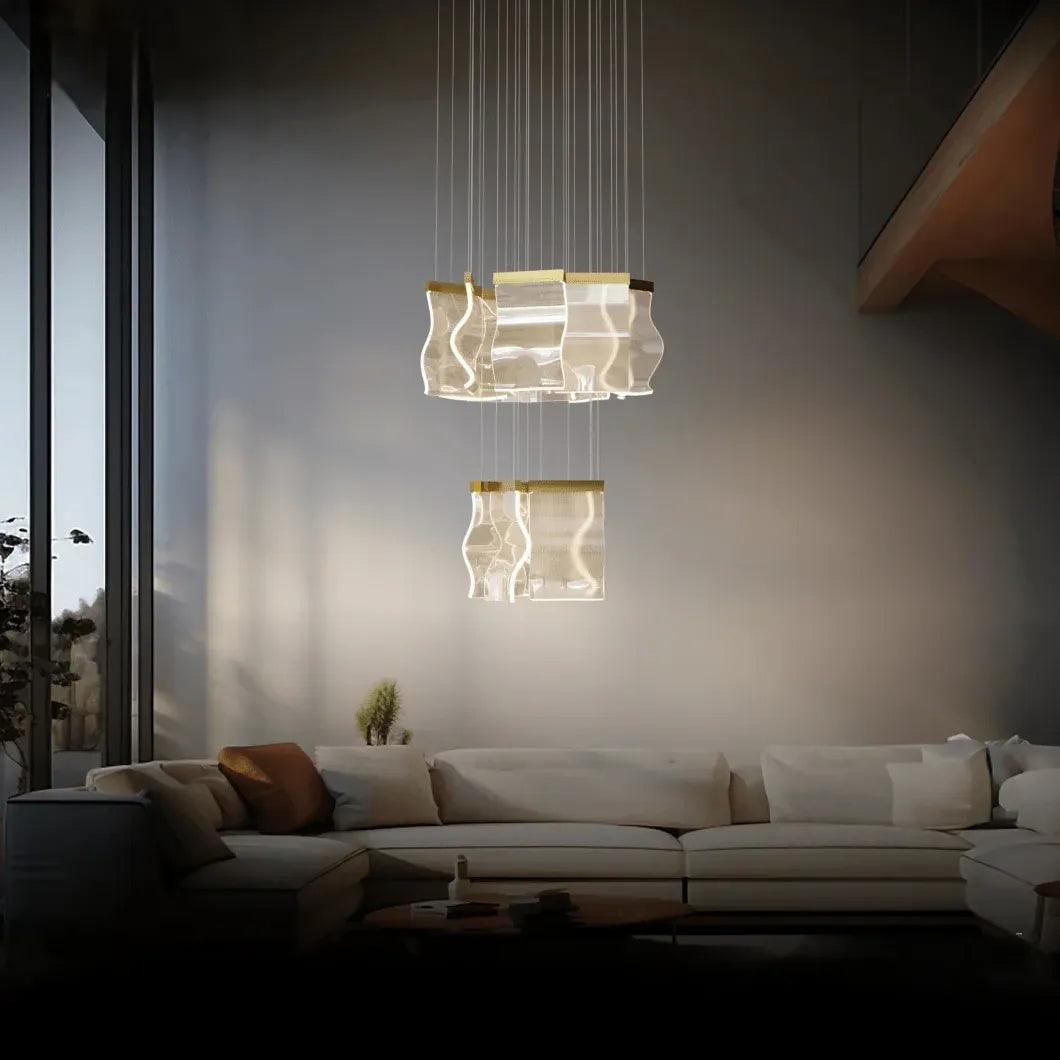 Lampadari soggiorno a soffitto design moderno sovrapposto