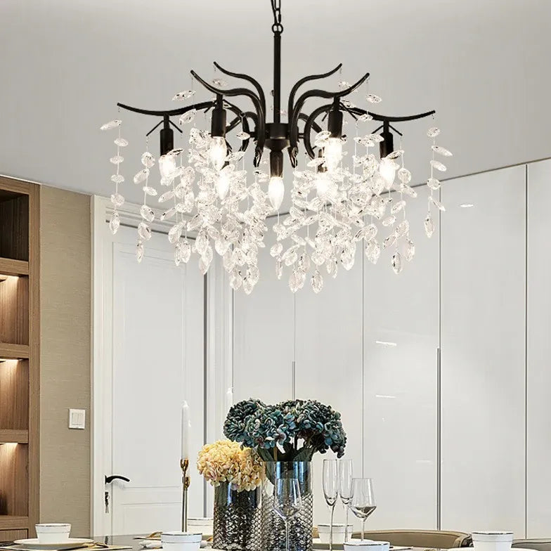 Crystal Leaves Multi-Light Vintage Luxury Chandelier