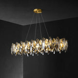 Bright Lights Shadows Crystal Gold Pendant Light