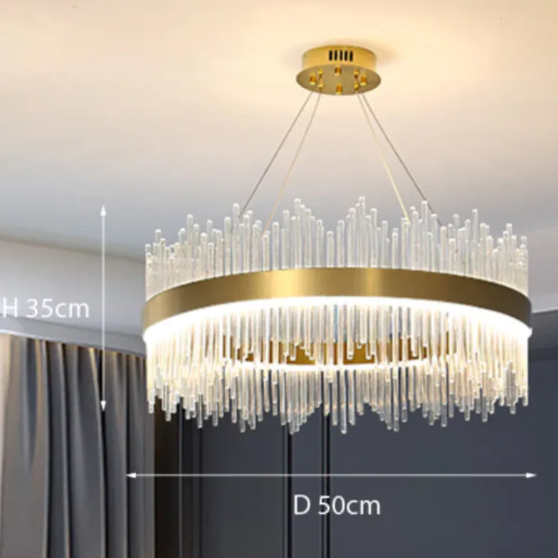 Golden Frame Modern Glass Pendant Light