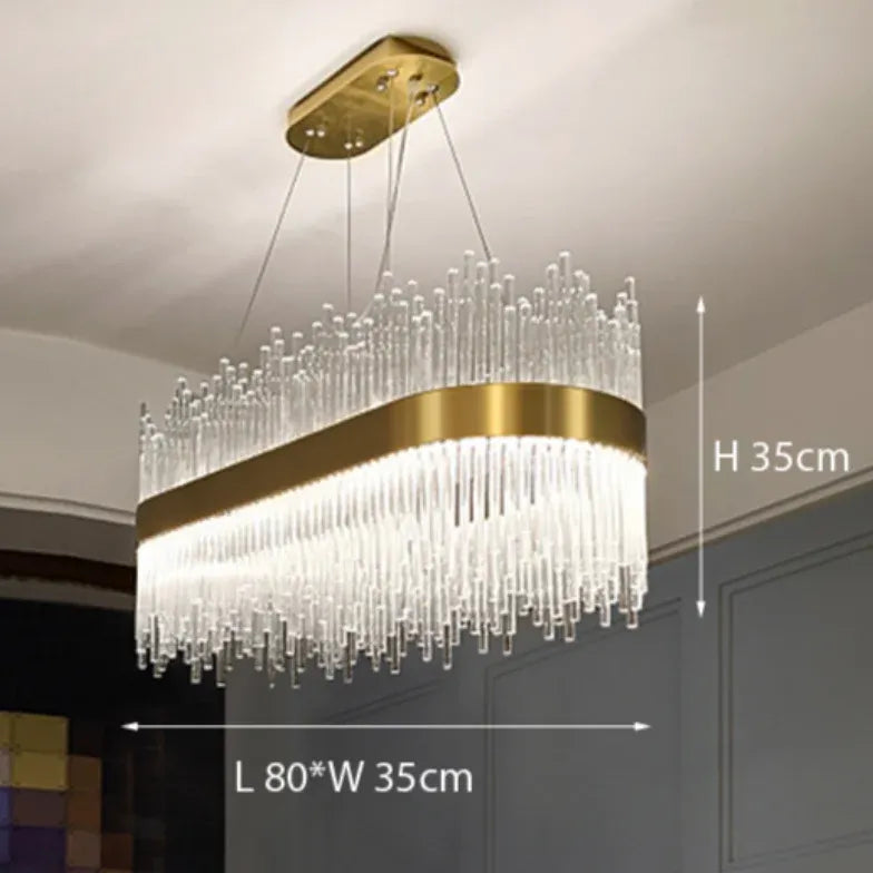 Golden Frame Modern Glass Pendant Light