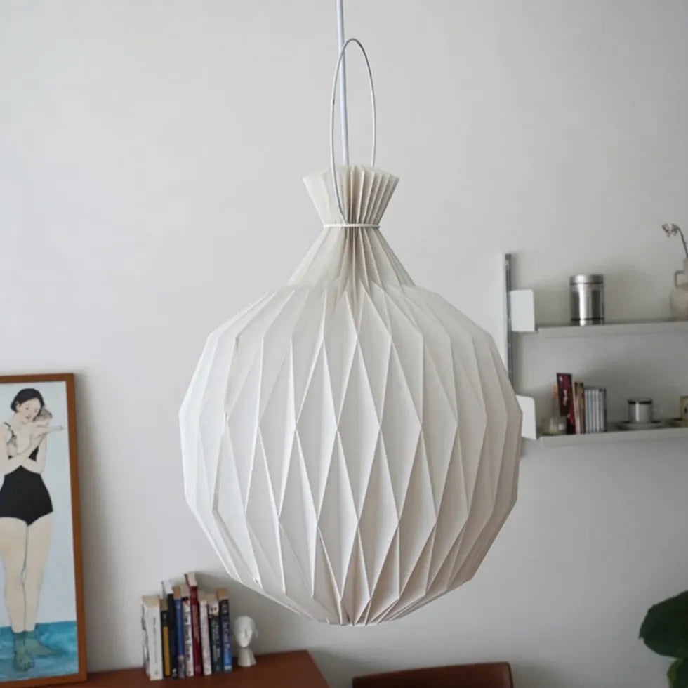 White Paper Spherical Pendant Light for Living Room