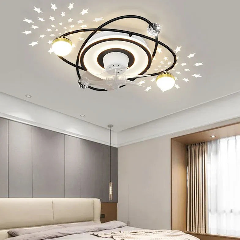 Planetary Orbits Modern Ceiling Fan With Light