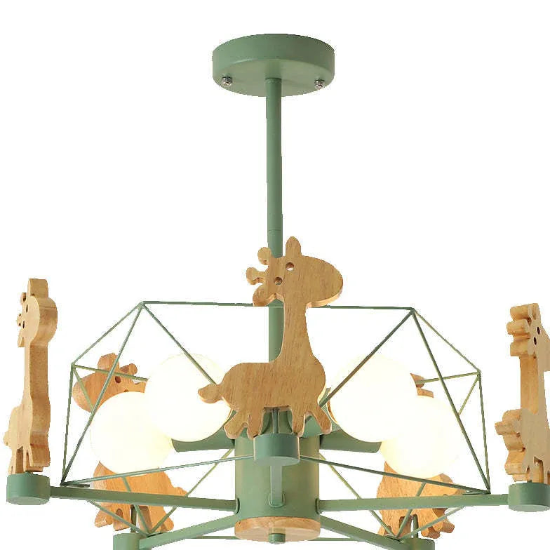 Giraffes Led Semi-flush Light Wood