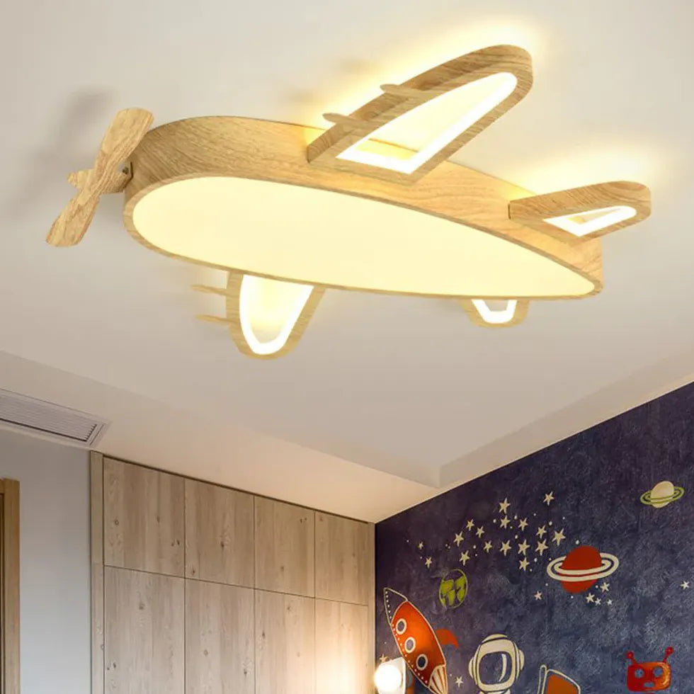 Adjustable Mute Bedroom Wooden Flush Ceiling Lights