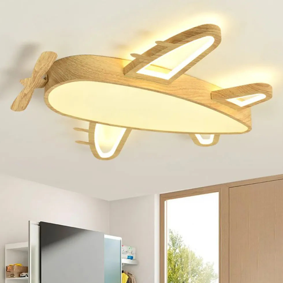 Adjustable Mute Bedroom Wooden Flush Ceiling Lights