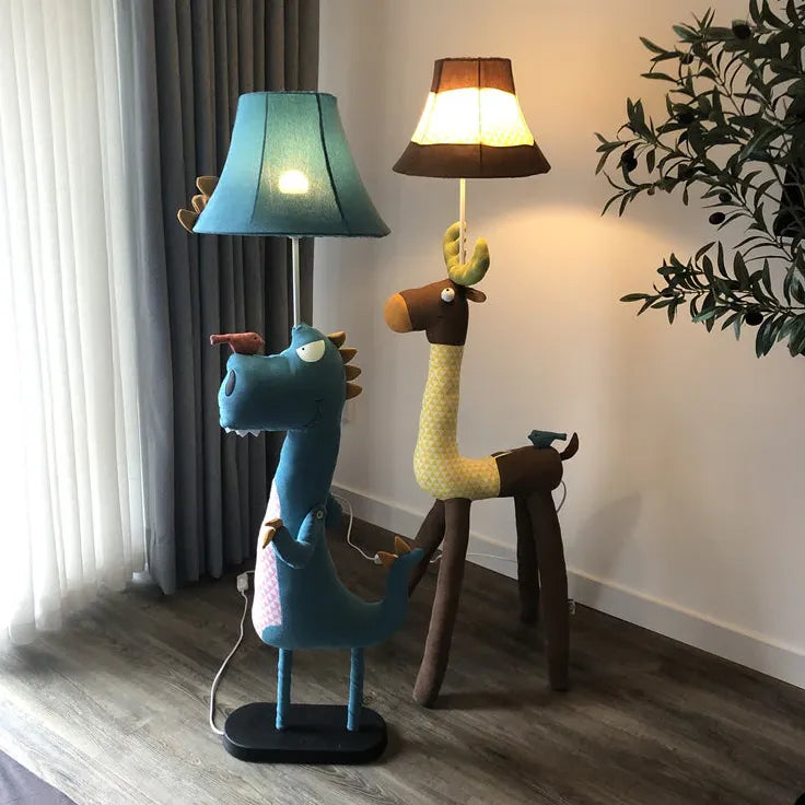 Cartoon Dinosaur Blue and Pink Floor Lamp