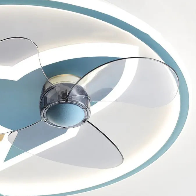 Round Aircraft Modern Ceiling Fan With Light