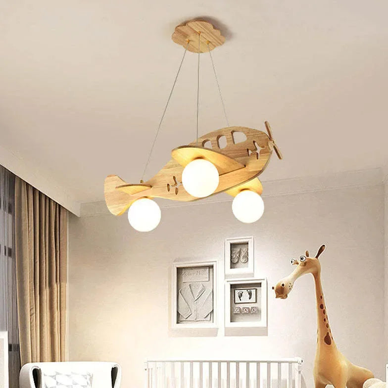 Lampadari Cameretta Bimbo Aereo Creativo in Legno