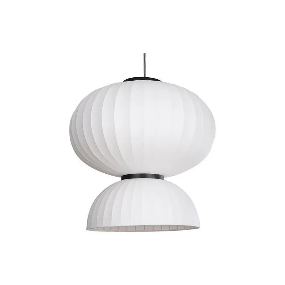 White Lantern and Hemisphere Pendant Light