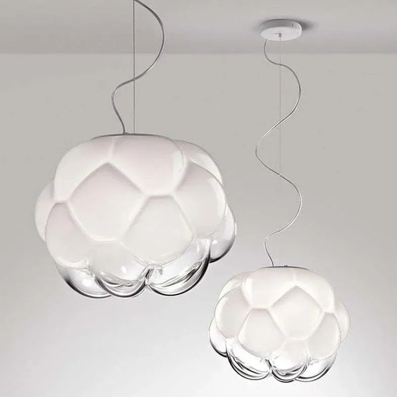 Round Grapes Glass White Pendant Light