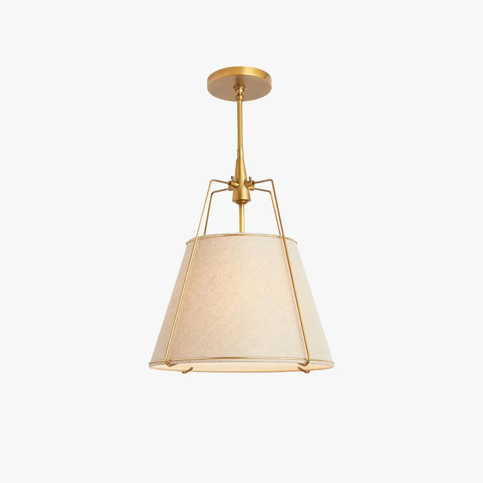 White Fabric Shade Modern Pendant Light